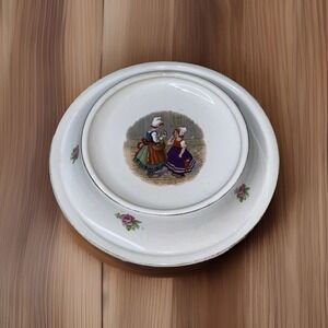 Antique Royal Baby Plate Bowl PAT. U.S. FEB 7, 1905 Two Dutch Girls Vintage
